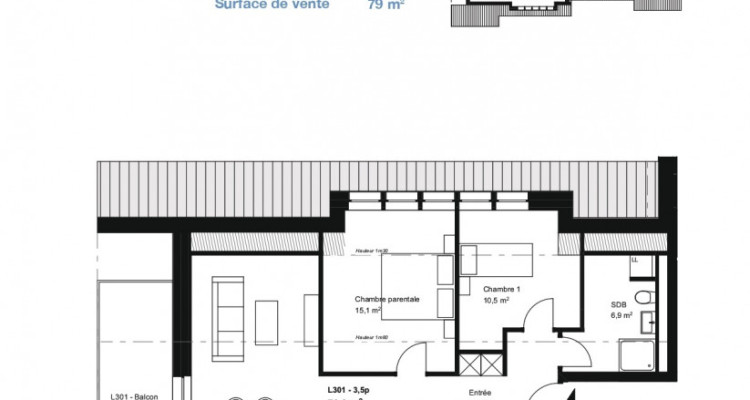 Appartement de 3.5 pièces avec balcon image 2