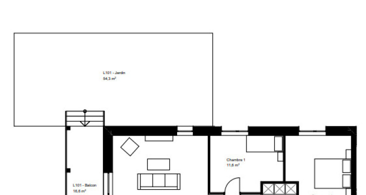 Appartement de 3.5 pièces avec terrasse & balcon image 2