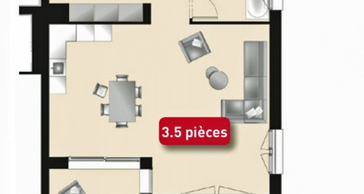 LOCATION VENTE - Bel appartement neuf de 3,5 pièces avec balcon. image 12