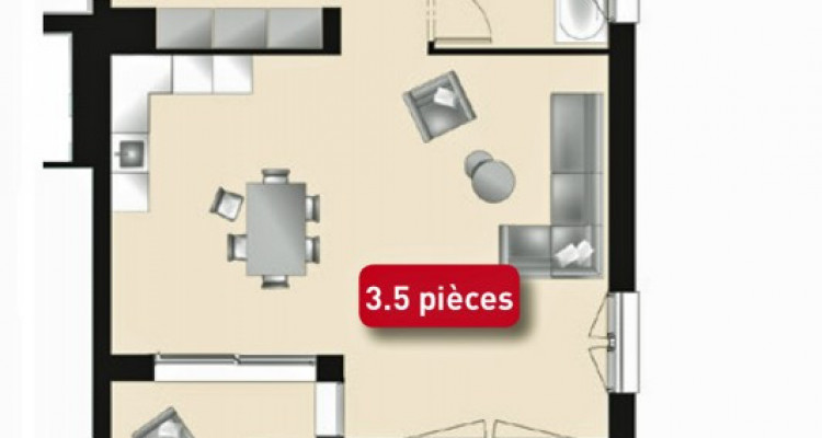 LOCATION VENTE - Bel appartement récent de 3,5 pièces avec balcon. image 9