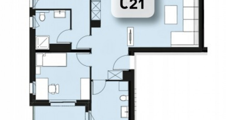 LOCATION VENTE - Appartement de 3,5 pièces avec balcons. image 8