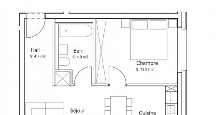 FOTI IMMO - Appartement de 2,5 pièces avec balcon. image 6
