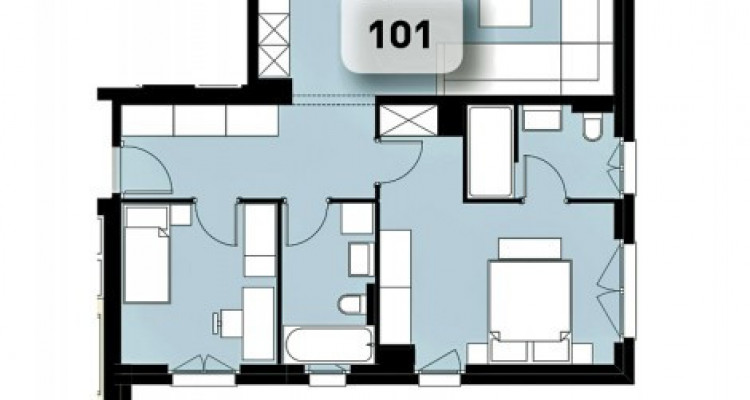 LOCATION VENTE - Appartement de 3,5 pièces avec balcon. image 5