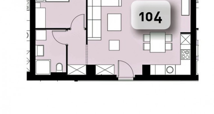LOCATION VENTE - Appartement de 2,5 pièces avec balcon. image 5
