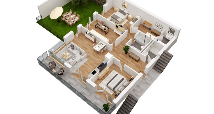 Réalisation exclusive de 3 appartements avec terrasse et jardin privé image 5