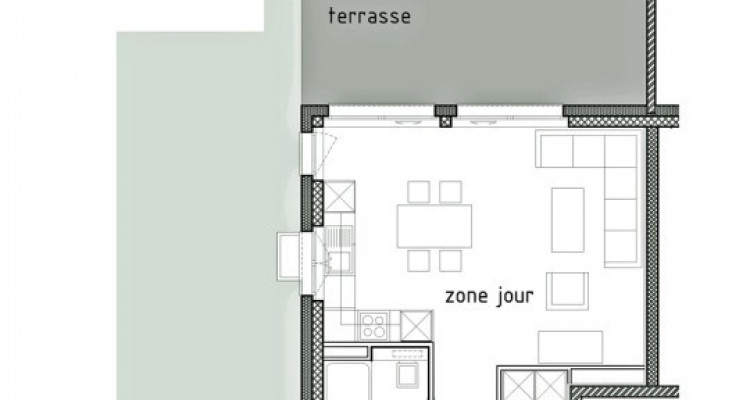 LOCATION VENTE - Appartement neuf de 2 pièces avec terrasse/jardin. image 6