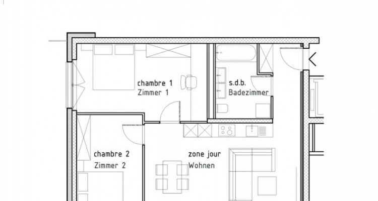 FOTI IMMO - Appartement de 3,5 pièces avec balcon. image 4