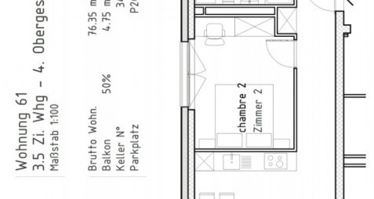 FOTI IMMO - Appartement de 3,5 pièces en attique avec balcon. image 4