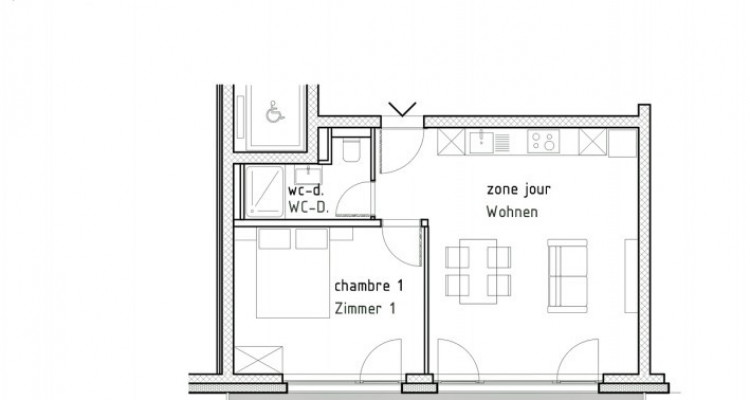 FOTI IMMO - Appartement de 2,5 pièces avec terrasse/jardin. image 4