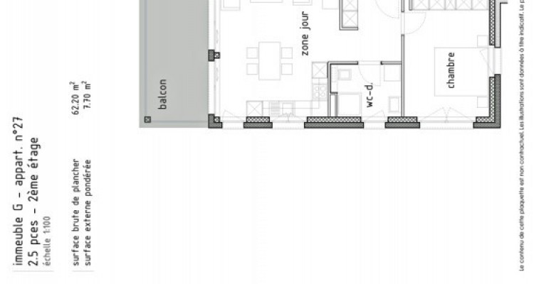 LOCATION VENTE - Bel appartement neuf de 2,5 pièces avec balcon. image 5