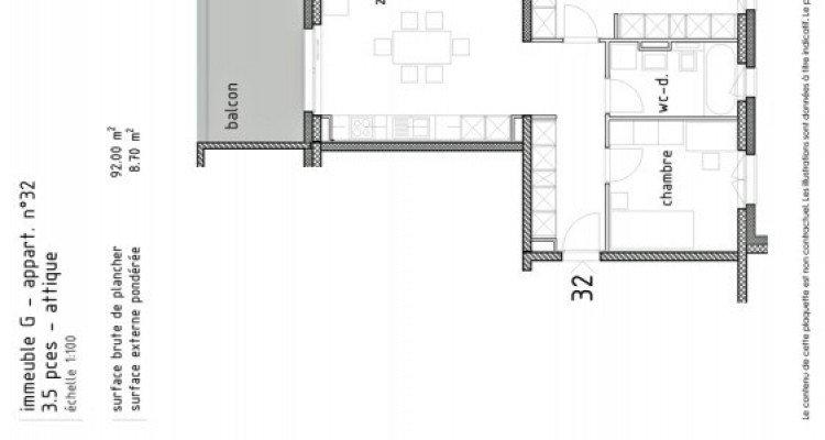 LOCATION VENTE - Attique neuf de 3,5 pièces avec balcon. image 5