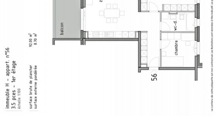 LOCATION VENTE - Bel appartement neuf de 3,5 pièces avec balcon. image 5