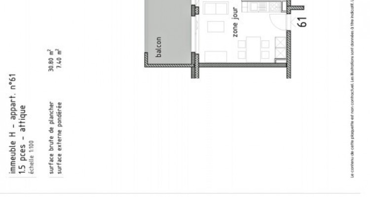LOCATION VENTE - Joli studio neuf en attique avec balcon. image 5