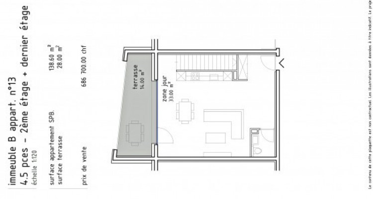 LOCATION VENTE - Appartement de 4,5 pièces en attique avec terrasses. image 5