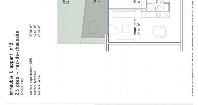 LOCATION VENTE - Appartement de 2,5 pièces avec terrasse. image 5