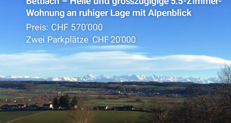 Helle und grosszügige 5.5-Zimmer-Wohnung an ruhiger Lage mit Alpenblick image 1