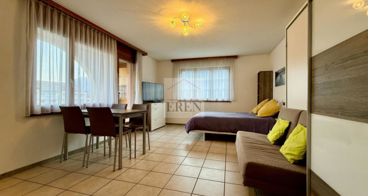 Superbe studio meublé avec balcon sud et vue sur les montagnes à louer aux bains de Saillon image 4