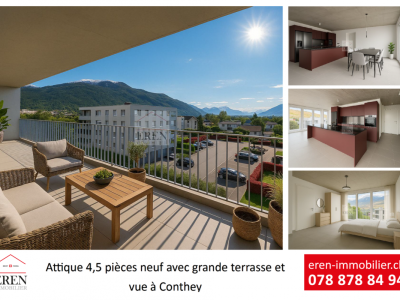 Superbe attique 4 pièces avec façades vitrées et grand balcon-terrasse panoramique de 45 m2 image 1