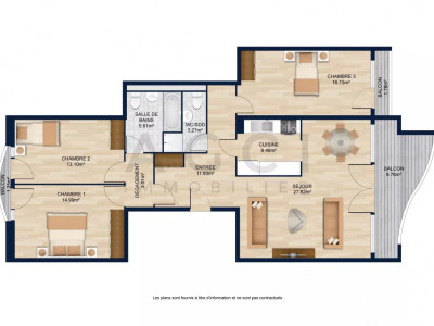 Appartement spacieux et traversant lumineux avec balcons image 11