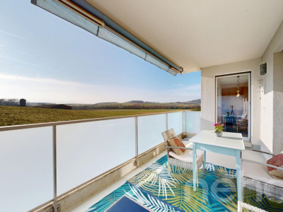 Appartement traversant 3.5p, lumineux avec balcon et vue sur les Alpes image 2