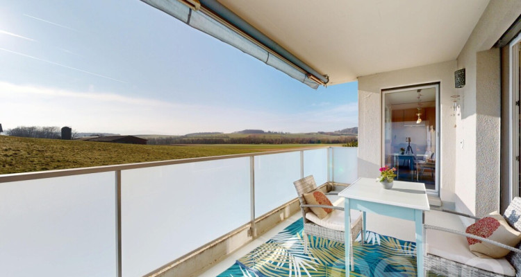 Appartement traversant 3.5p, lumineux avec balcon et vue sur les Alpes image 2