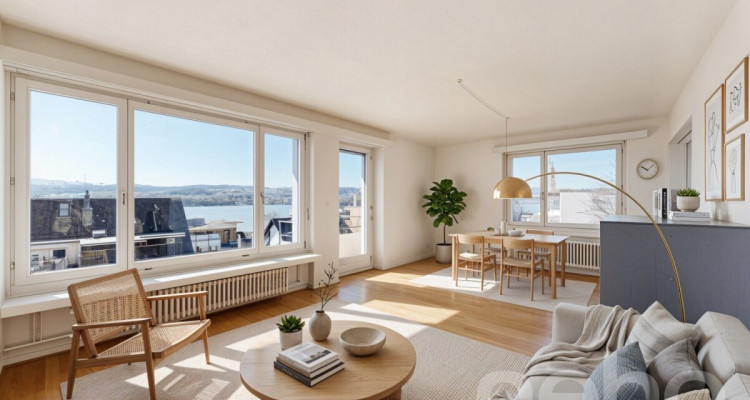 Lichtdurchflutete 4-Zimmer-Wohnung mit See- und Alpenblick in Meilen image 1