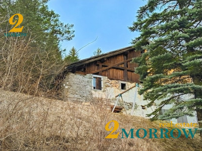 Mazot de montagne en pierre à rénover – vue panoramique sur les alpes image 1