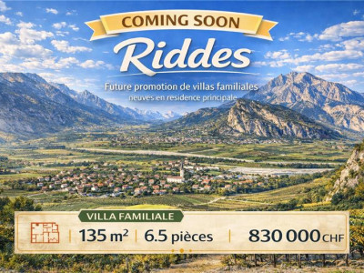 RIDDES – Villas familiales NEUVES – 6.5 pièces – 135 m2 – dès CHF 830000.- image 1