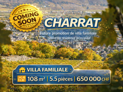 CHARRAT  – Villas familiales NEUVES – 5.5 pièces – 108 m2 – dès CHF 650000.- image 1