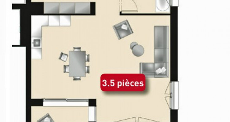 LOCATION VENTE - Bel appartement neuf de 3,5 pièces avec balcon. image 8