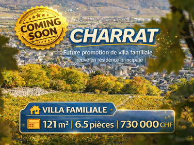 CHARRAT  – Villas familiales NEUVES – 6.5 pièces – 121 m2 – dès CHF 730000.- image 1