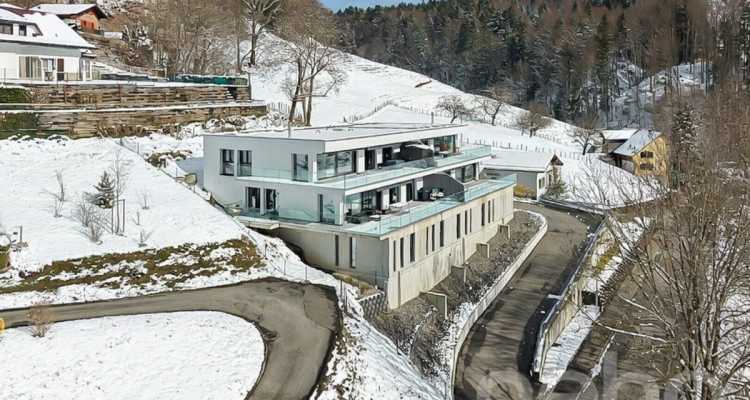 Wohnen mit Aussicht stilvolle Terrassenwohnung in Plasselb image 1