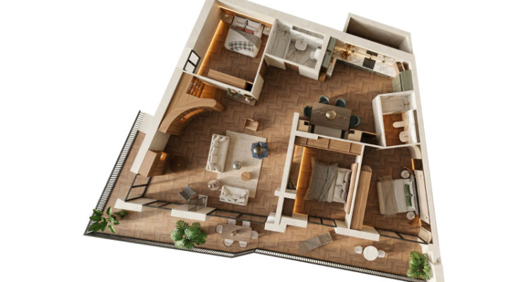 NEUF – RDC terrasse 4.5 pièces spacieux et proche des stations – lot 201 image 7