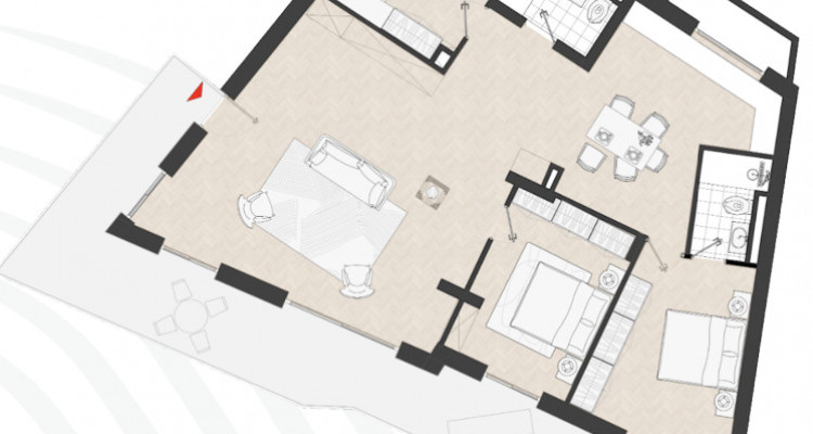 NEUF – RDC terrasse 4.5 pièces spacieux et proche des stations – lot 201 image 6