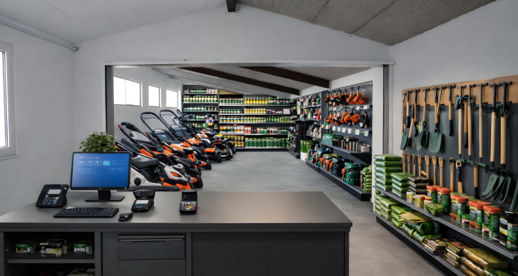 Courtételle – vaste local de 120 m² idéal pour magasin de matériel de jardinage image 1