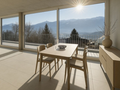 Magnifique attique 4.5 pièces neuf avec grande terrasse panoramique à Conthey lumineux et moderne image 4