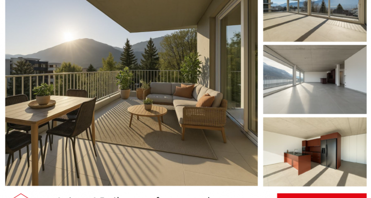 Magnifique attique 4.5 pièces neuf avec grande terrasse panoramique à Conthey lumineux et moderne image 1