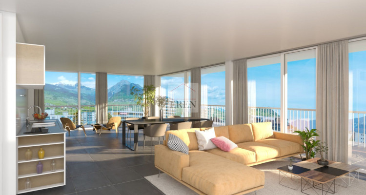 Magnifique attique 4.5 pièces neuf avec grande terrasse panoramique à Conthey lumineux et moderne image 10