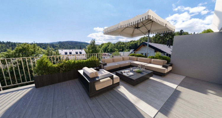 Une demeure où le jardin tutoie le ciel, Attique en duplex 4,5 pièces, 190 m² image 2
