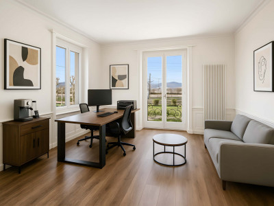 Salon ouvert et finitions en marbre image 1