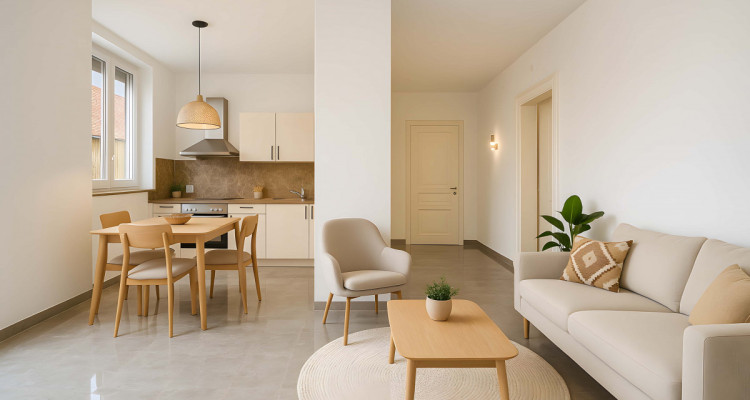 Salon ouvert et finitions en marbre image 3