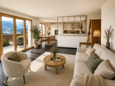 Un jardin face aux montagnes ? 3.5 pièces avec terrasse et vue dégagée à Cerniat image 2