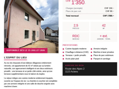 Charmant 2,5 pièces de plain-pied entièrement rénové image 4
