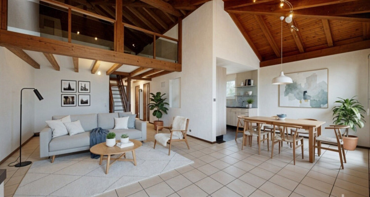 St Blaise: Dernier étage avec vue lac, mezzanine et beaux volumes image 5