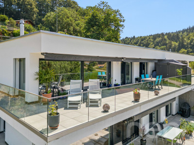 Wohnen mit Aussicht - stilvolle Terrassenwohnung in Plasselb image 1