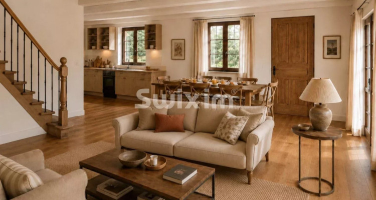 In a beautiful house with a garden, a fully renovated apartment with its magnificent master suite image 3