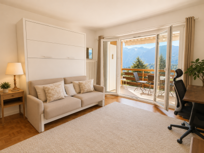 À louer à Leysin un charmant studio en attique partiellement meublé avec vue sur les Dents-du-Midi image 2