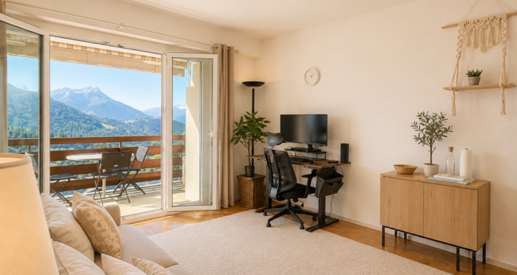 À louer à Leysin un charmant studio en attique partiellement meublé avec vue sur les Dents-du-Midi image 1