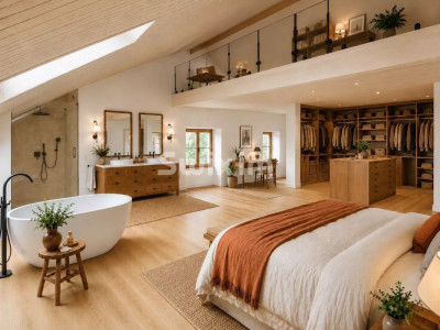 In a beautiful house with a garden, a fully renovated apartment with its magnificent master suite image 1