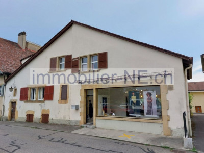 Maison villageoise avec jardin offrant deux appartements et un espace commercial image 1